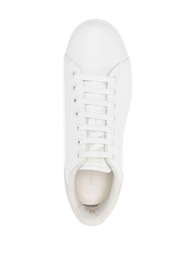 Raf Simons Orion Suede-trimmed Leather Senakers In Weiss