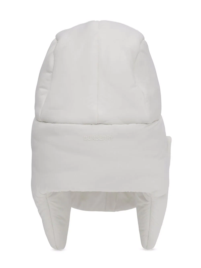 Shop Burberry Padded Trapper Hat In White