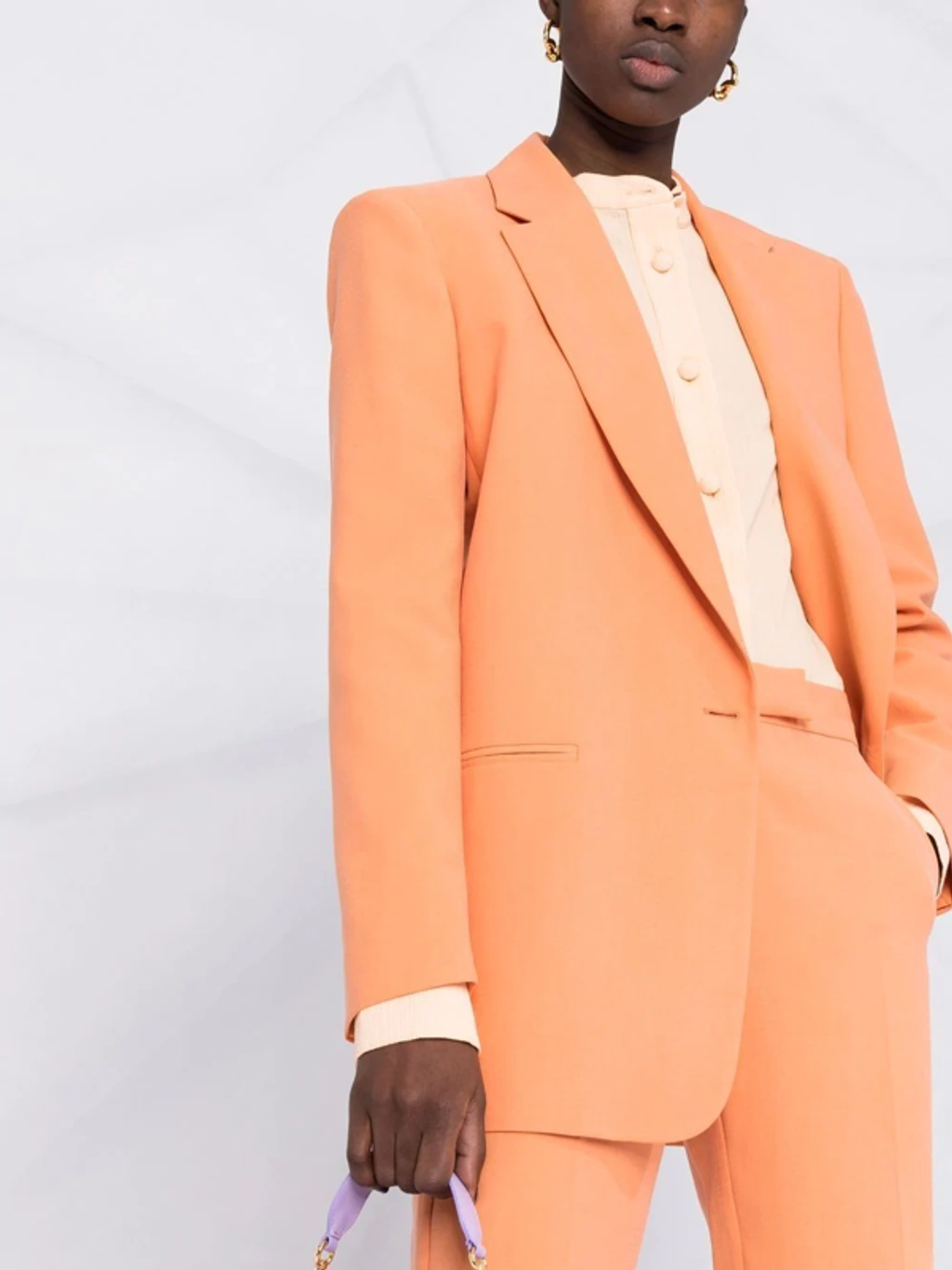 The Andamane Guia Oversized Single-breasted Blazer In Orange