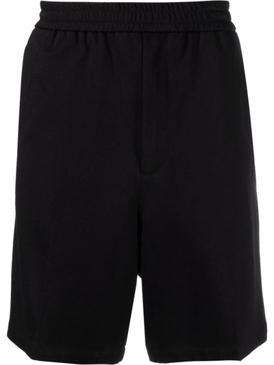 Shop Emporio Armani Straight-leg Elasticated-waist Shorts In Schwarz