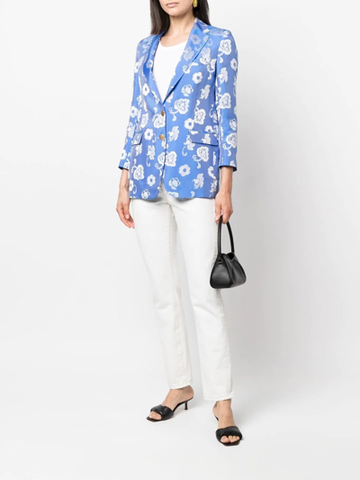 花卉印花西装夹克