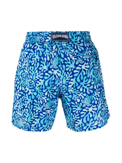 Shop Vilebrequin Graphic-print Swim Shorts In Blau