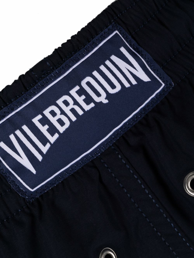 Shop Vilebrequin Logo Patch Swim Shorts In Blau