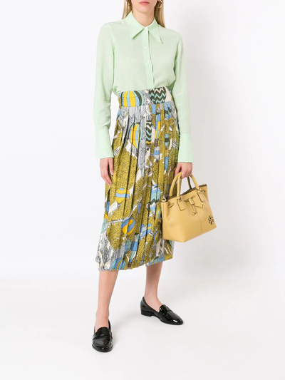 Tory Burch Floral-print Pleated Silk Skirt In Balloons In The Sky ...