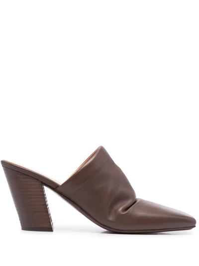 Shop Marsèll Pinnettina 90mm Square-toe Mules In Braun