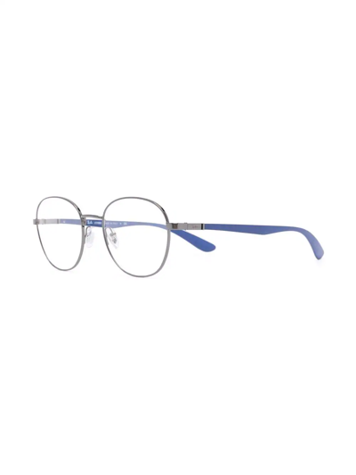 Shop Ray Ban Round-frame Optical Glasses In Blau