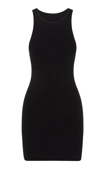 Shop Anna Quan Women's Nikita Ribbed-knit Mini Dress In Black