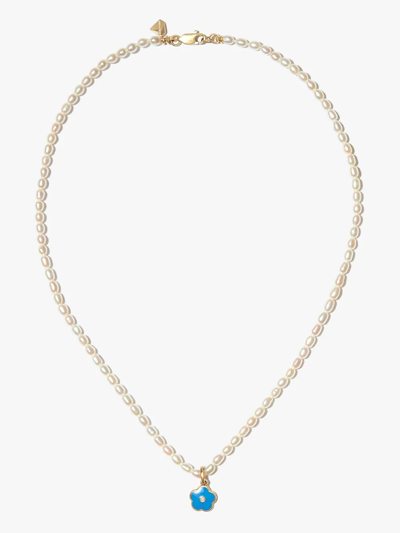 Shop Alison Lou 14kt Yellow Gold Diamond And Pearl Necklace