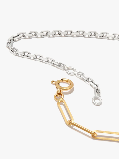 Shop Yvonne Léon 9kt Yellow And White Gold Sapphire Bracelet In Silver