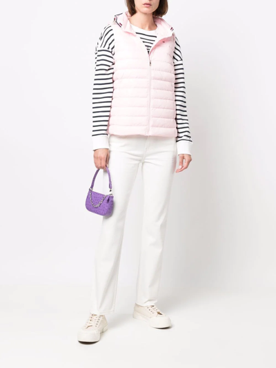 Shop Tommy Hilfiger Logo Zipped Gilet In Pink