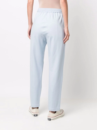 Shop Tommy Hilfiger Drawstring High-rise Trousers In Blue