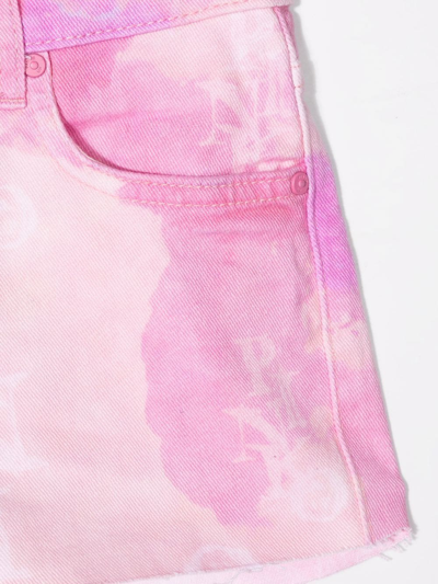 Shop Pinko Tie Dye Effect Shorts In Pink