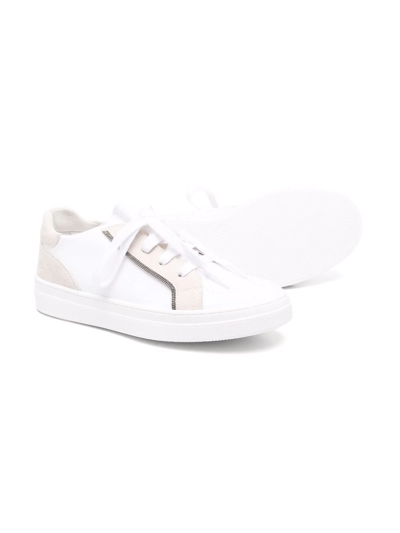 Shop Brunello Cucinelli Panelled Low-top Sneakers In White