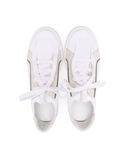 Shop Brunello Cucinelli Panelled Low-top Sneakers In White