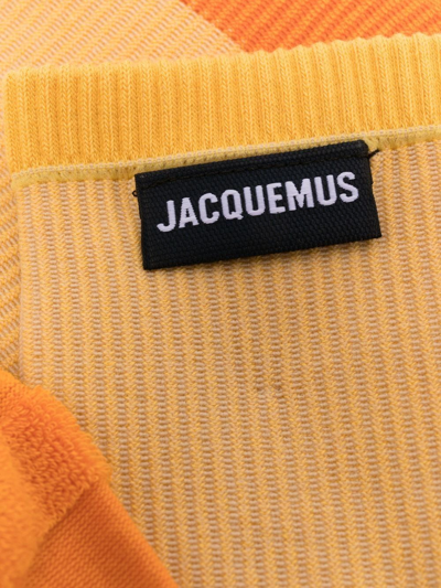 Shop Jacquemus Logo-patch Ribbed Socks In Orange