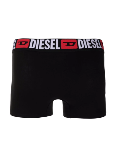 Shop Diesel 3-pack Logo-waistband Boxer Shorts In Black