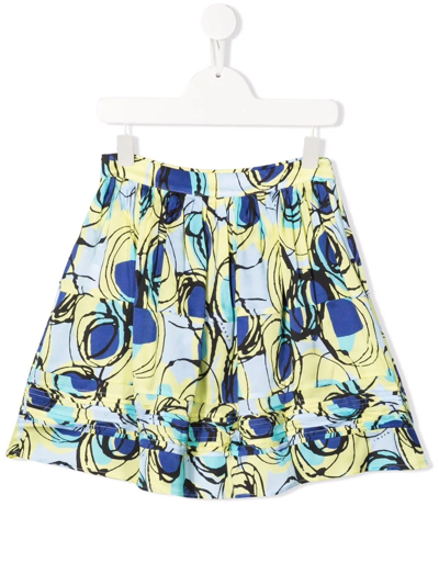 Shop Marni Abstract-pattern Print Shorts In Blue