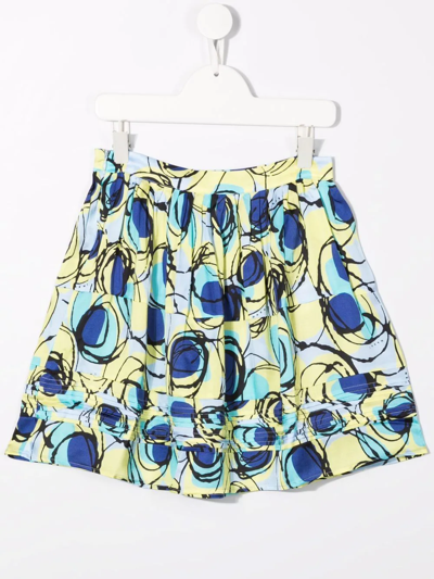 Shop Marni Abstract-pattern Print Shorts In Blue