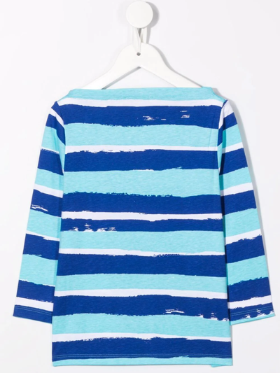 Shop Marni Striped Long-sleeved T-shirt In Blue