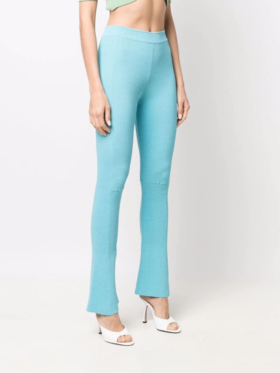 Jacquemus Stretch Bootcut Trousers In Green