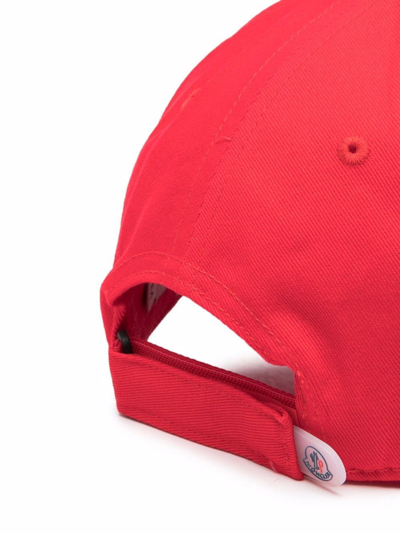 Shop Moncler Logo-patch Baseball Cap In Red