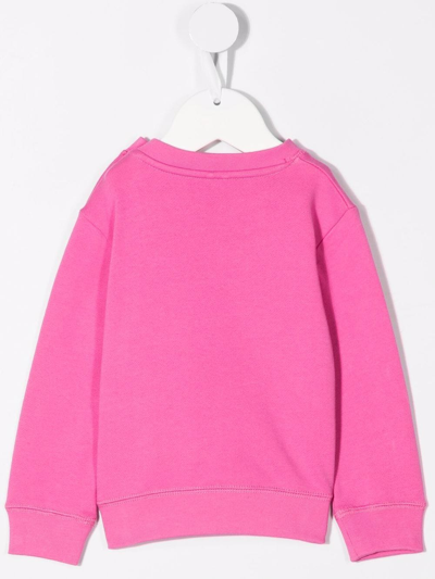 Shop Stella Mccartney Graphic-print Crew Neck Sweatshirt In Pink