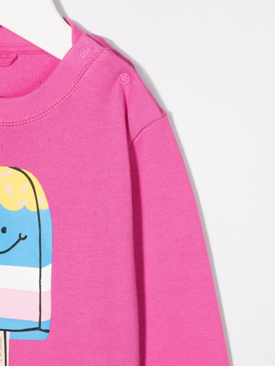 Shop Stella Mccartney Graphic-print Crew Neck Sweatshirt In Pink