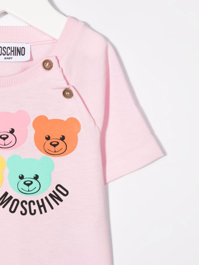 Shop Moschino Teddy-print T-shirt In Pink
