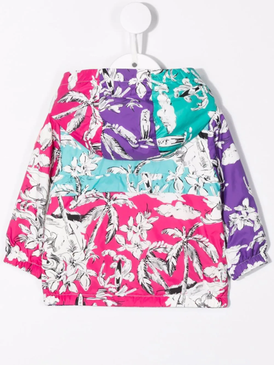 Moncler Palm-tree Print Jacket In Pink