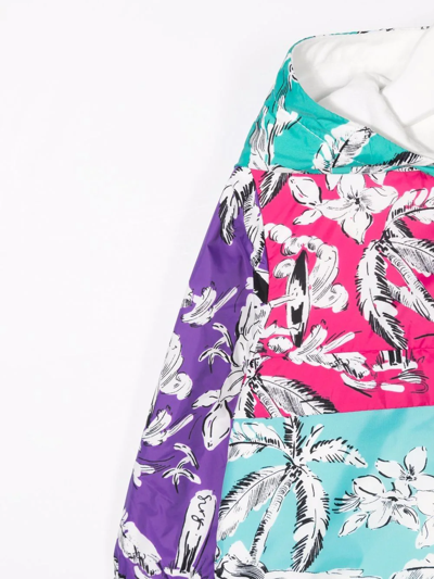 Moncler Palm-tree Print Jacket In Pink
