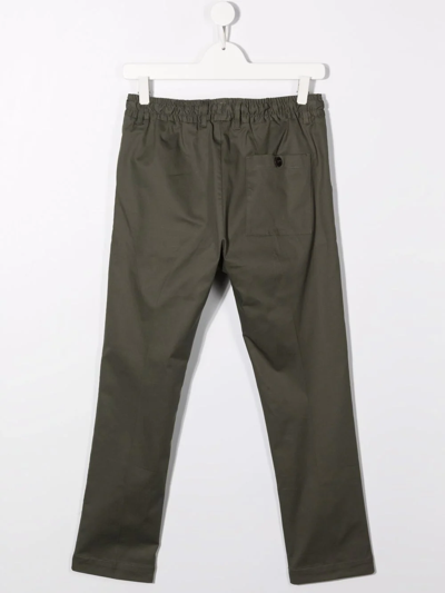 Shop Paolo Pecora Elasticated-waist Trousers In Green