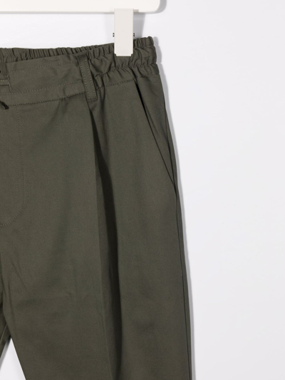 Shop Paolo Pecora Elasticated-waist Trousers In Green