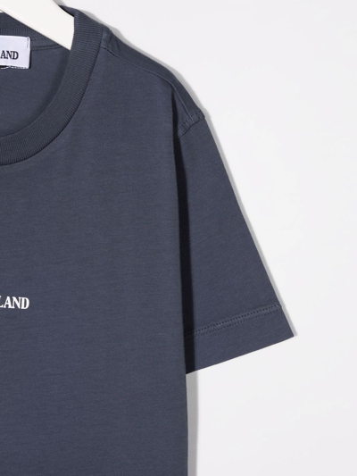 Shop Stone Island Junior Logo-print T-.shirt In Blue