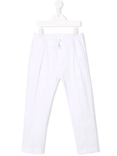 Shop Paolo Pecora Drawstring-fastening Waist Trousers In White
