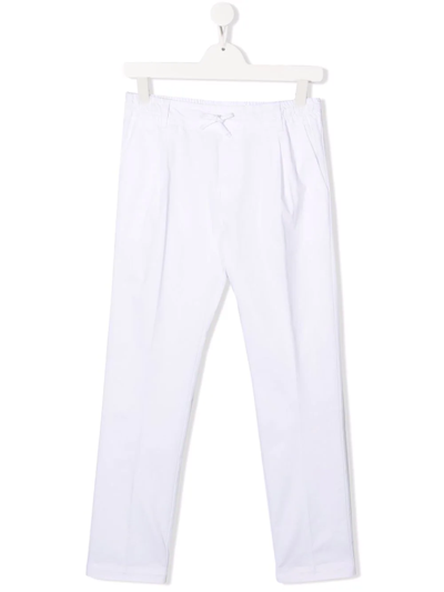 Shop Paolo Pecora Elasticated-waist Trousers In White