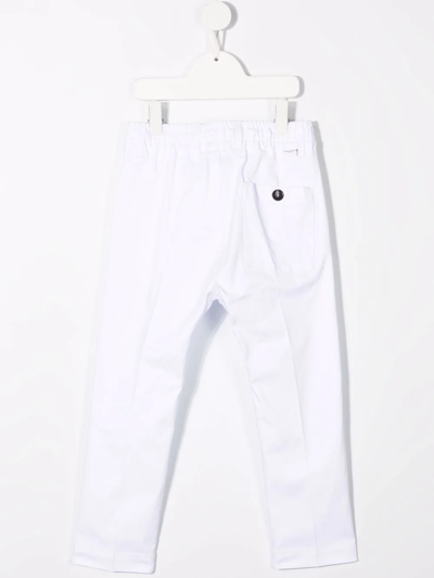 Shop Paolo Pecora Drawstring-fastening Waist Trousers In White