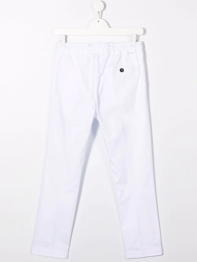 Shop Paolo Pecora Elasticated-waist Trousers In White