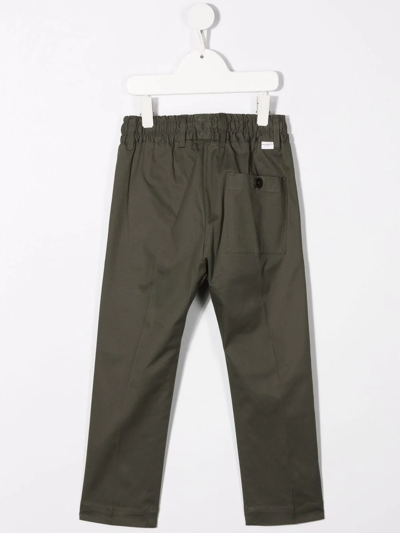 Shop Paolo Pecora Elasticated-waist Trousers In Green