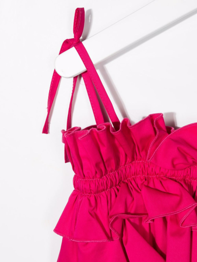 Shop Msgm Ruffled Straight-leg Jumpsuit In Pink