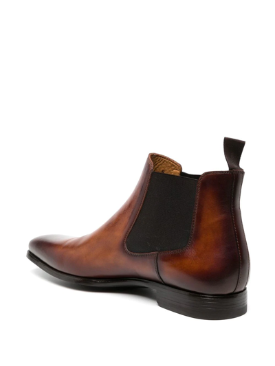 Shop Magnanni Shaw Leather Chelsea Boots In Brown