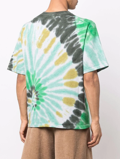 Shop Kenzo Tie-dye Print Cotton T-shirt In Green
