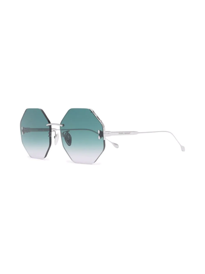 Shop Isabel Marant Eyewear Rimless Geometric-frame Sunglasses In Silver