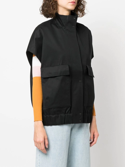 Shop Nike Esc Flap-pocket Sleeveless Jacket In Black