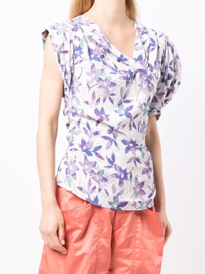 Shop Isabel Marant Madinea Floral-print Blouse In Purple