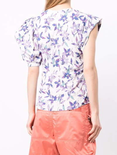 Shop Isabel Marant Madinea Floral-print Blouse In Purple