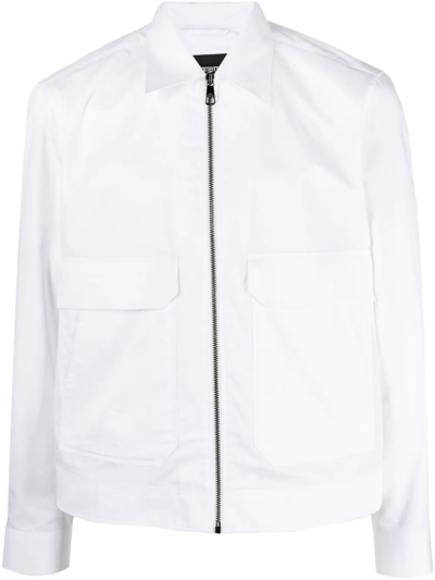 Shop Neil Barrett Lightweight Zip-up Shirt Jacket In White