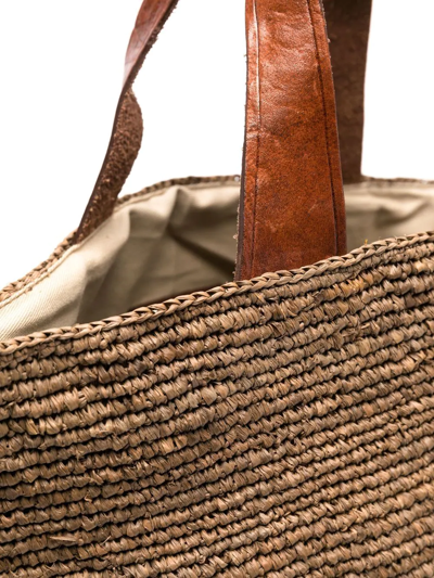 Shop Ibeliv Woven Basket Tote In Brown