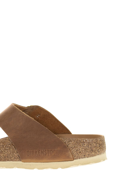 Shop Birkenstock Gizeh Big Buckle In Cognac