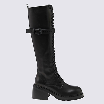 Shop Ann Demeulemeester Black Leather Heike Boots
