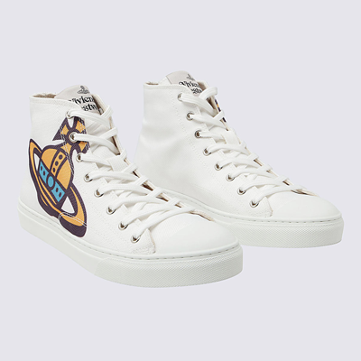 Shop Vivienne Westwood White Canvas Sneakers